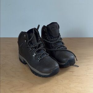 Kids Brown Hiking Boots with Black Laces